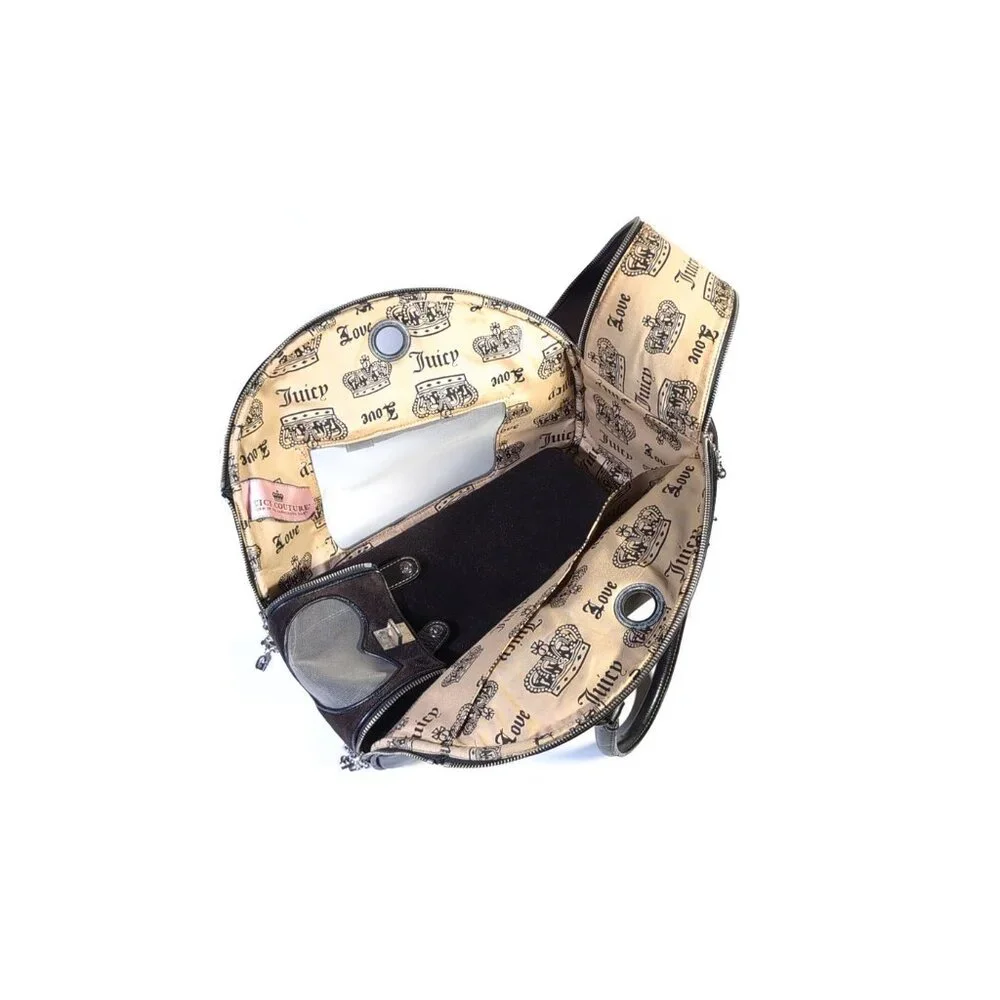 RARE Vintage Juicy Couture Dog Carrier Brown Velour Medium Size
